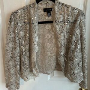 Rafaella Silver Sequin Lace Jacket